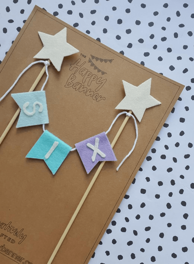Felt Cake Topper 'SIX'
