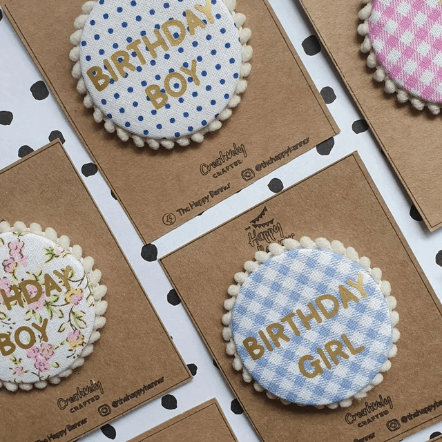 Fabric Badge & Party Hat Gift Set