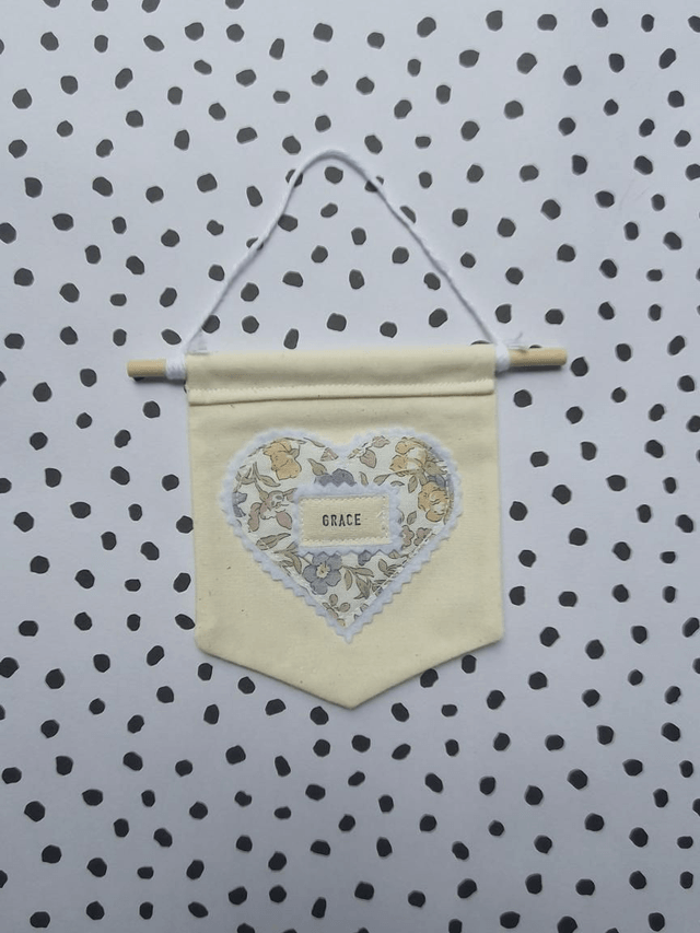 Fabric Heart Banner - Personalised 