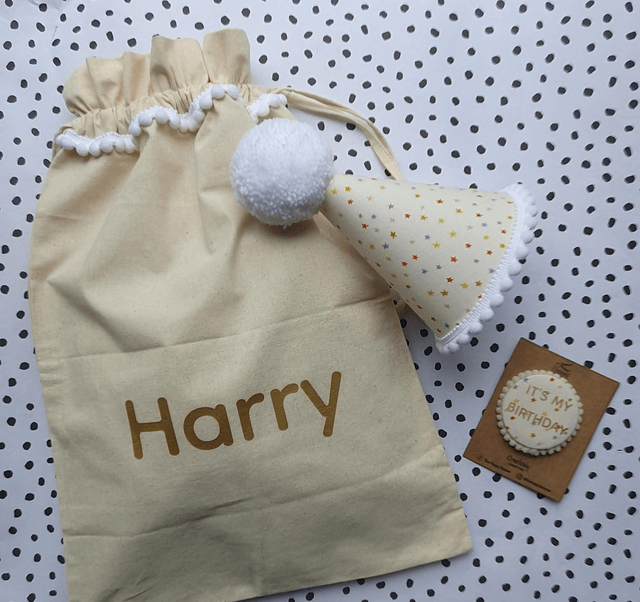 Fabric Badge & Party Hat Gift Set