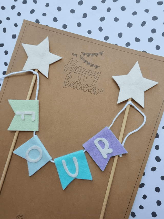 Felt Cake Topper &#039;FOUR&#039;